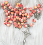 Pink Mystical Rose Rosary(8mm beads, 50g) Rose Gold Rosary