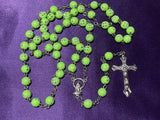 Bright Green Rhinestone Rosary