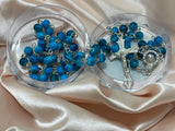 Blue Ocean Marble Glass Rosary