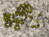 Army Green Marble Glass Rosary