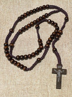 Handwoven Wooden Brown Rosary