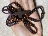 Handwoven Wooden Brown Rosary
