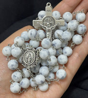White Immaculate Conception Rosary(10mm beads, 90g)