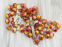 Precious Blood Rosary(10mm beads, 90g) Red and Yellow Rosary
