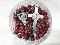 Red Rose-Scented Wooden Beads Rosary