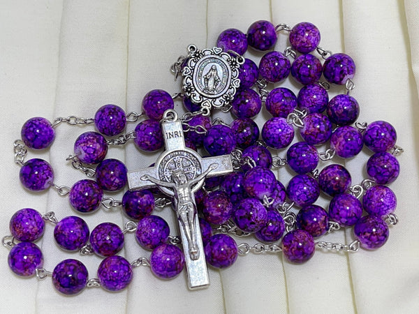 Purple Buds Rosary(10mm beads, 90g) Violet Rosary