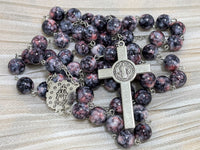 Hard Rock Marble Rosary(10mm beads, 90g) - Black Marble Rosary